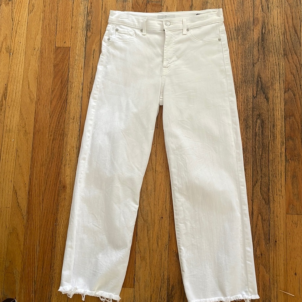 7 for all Mankind White Cropped Denim